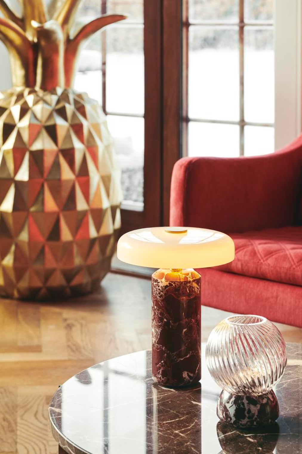 Lamp Trip - Burgundy marble | Opal glossy shade